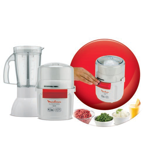 Moulinette 800W avec bol 1.5L Blanc
