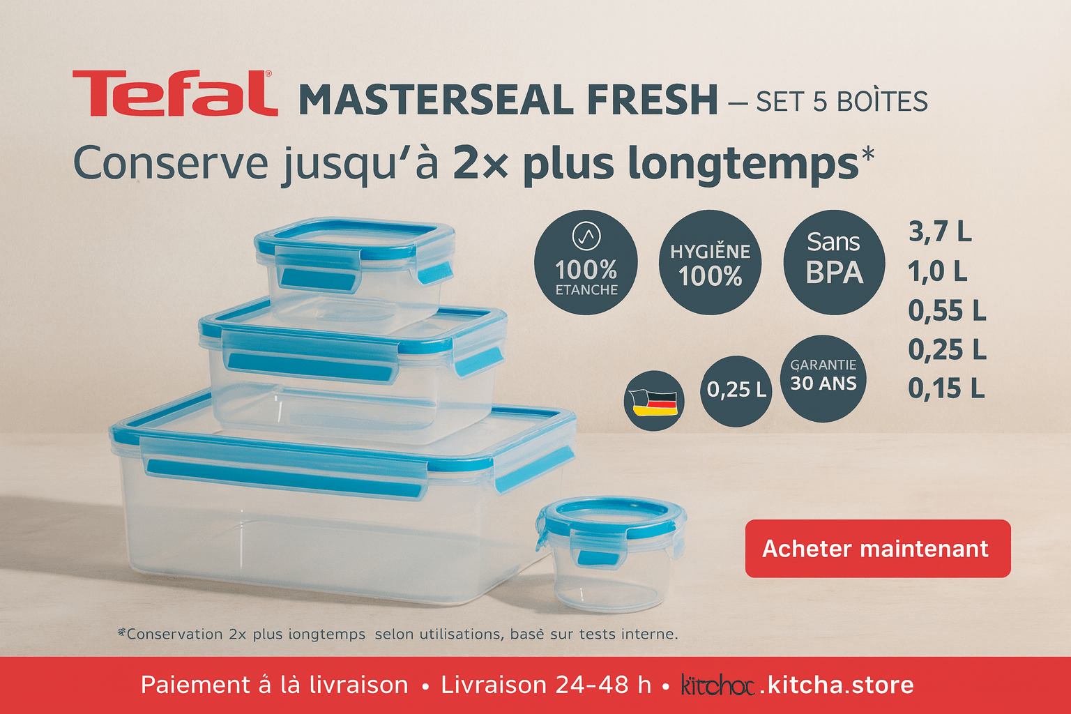 Tefal Lunch Box – 5 pièces